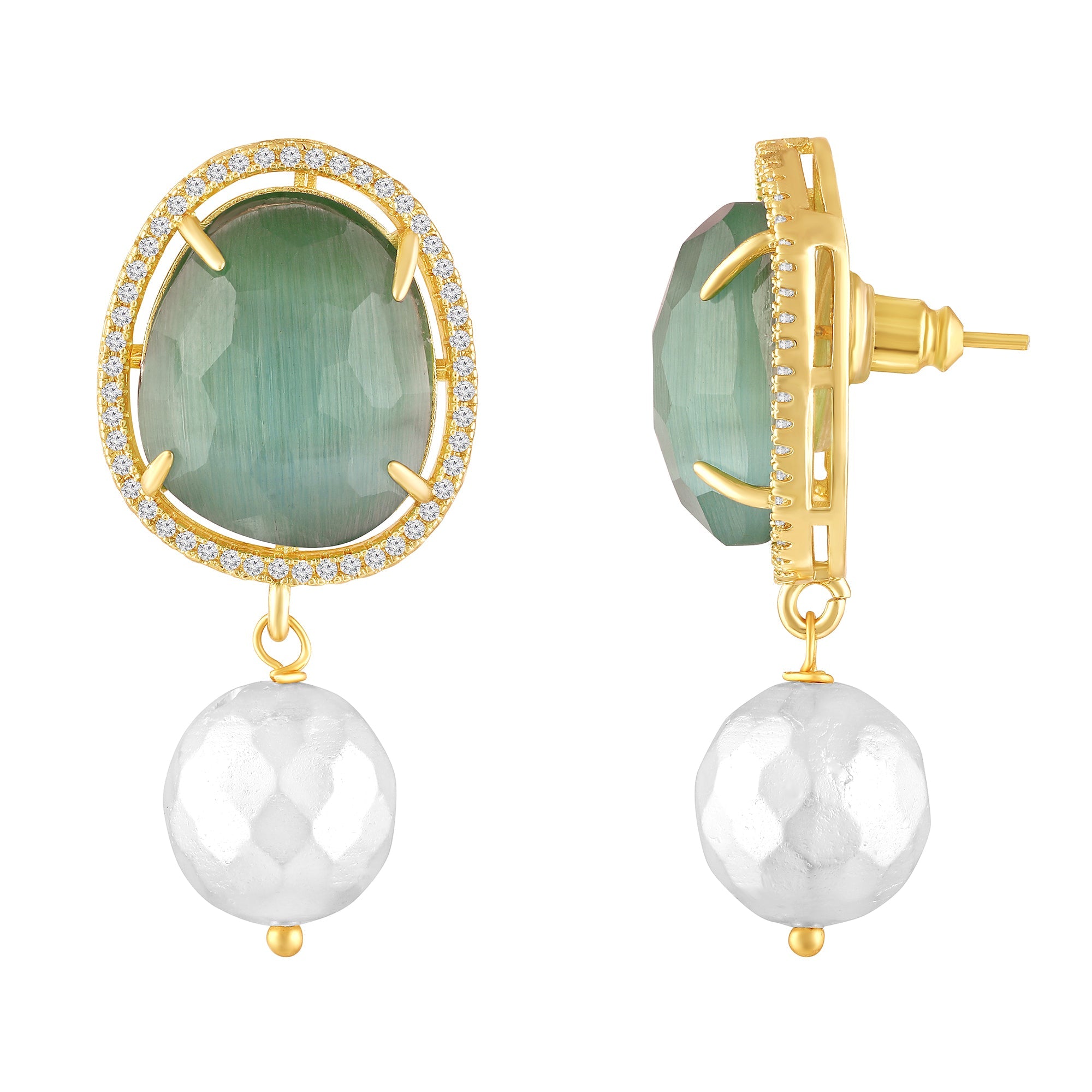 Gold Plated Emerald Earrings
