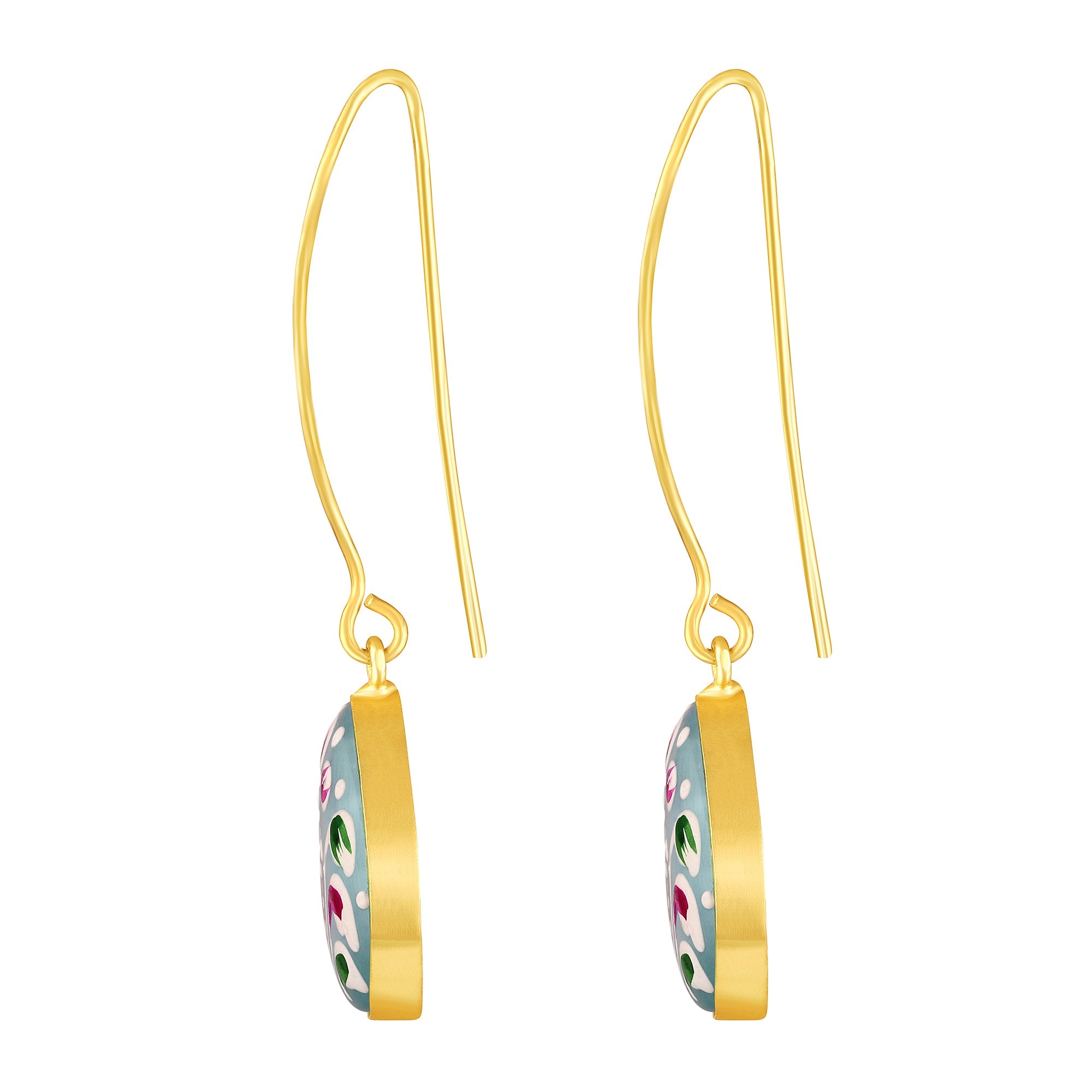 Gold Plated Hand-Painted Earrings