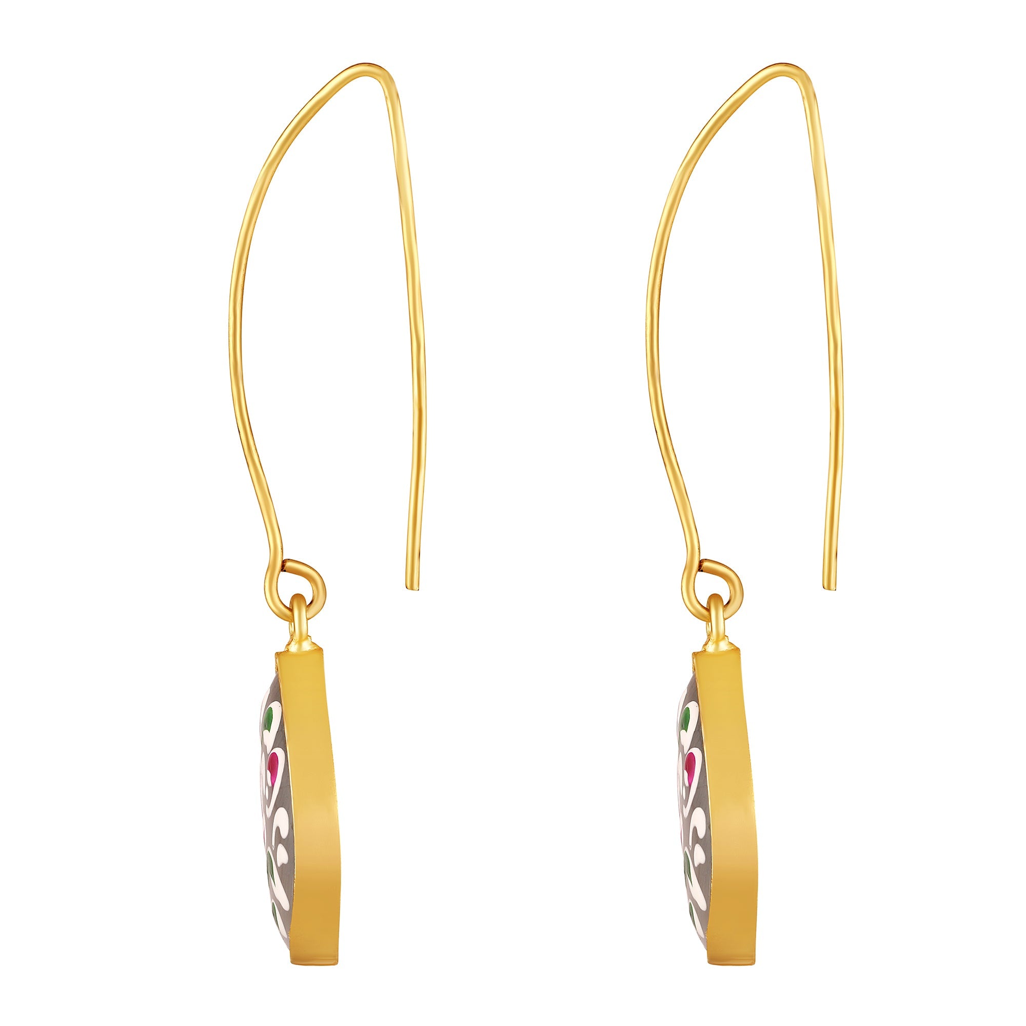 Gold Plated Hand-Painted Earrings
