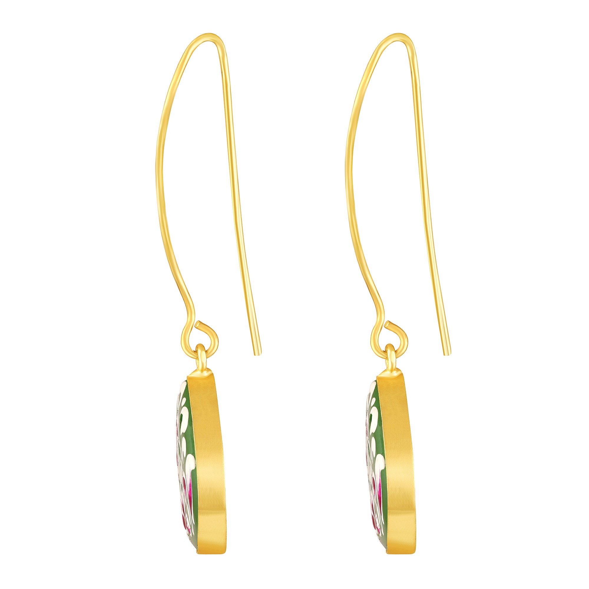 Gold Plated Hand-Painted Earrings