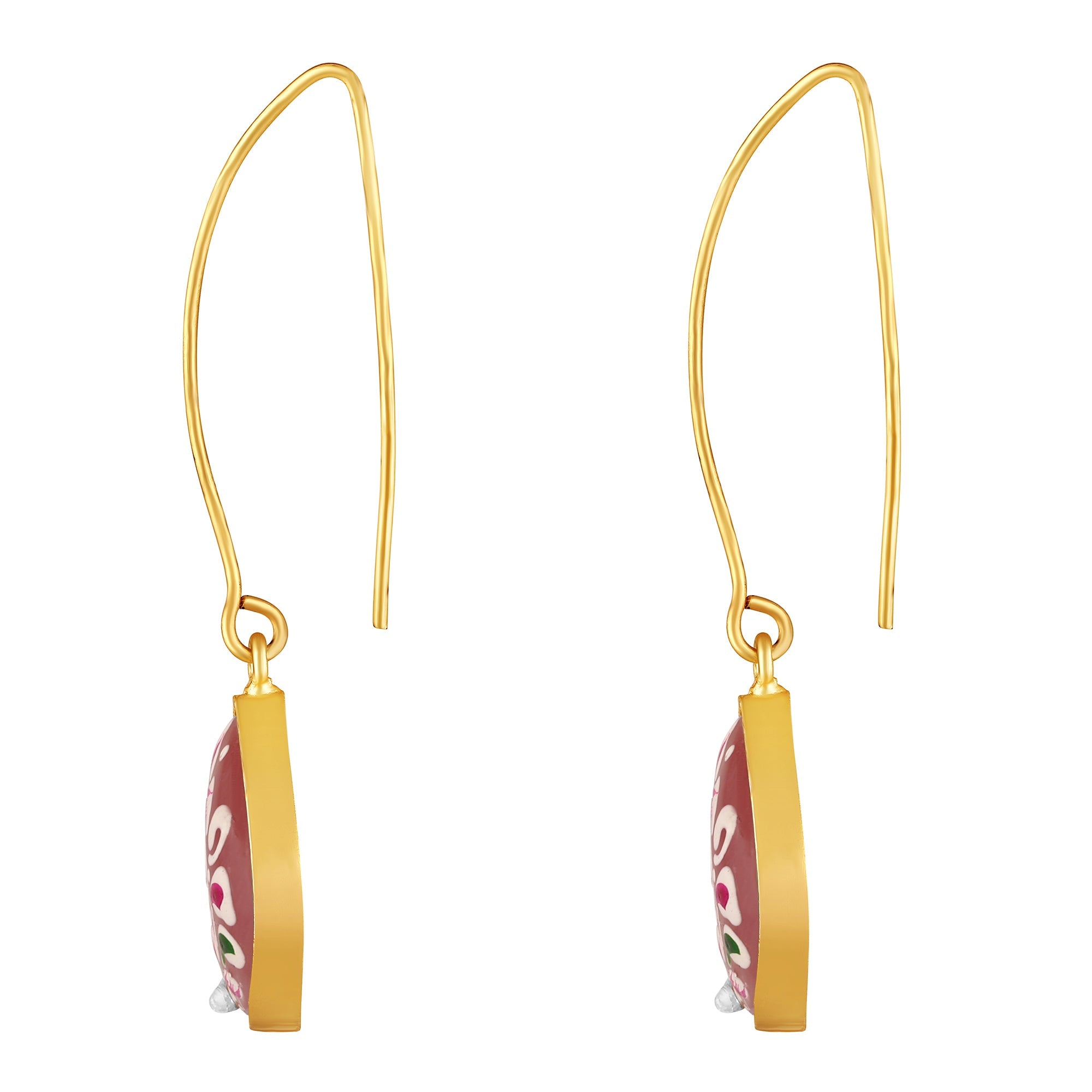Gold Plated Hand-Painted Earrings