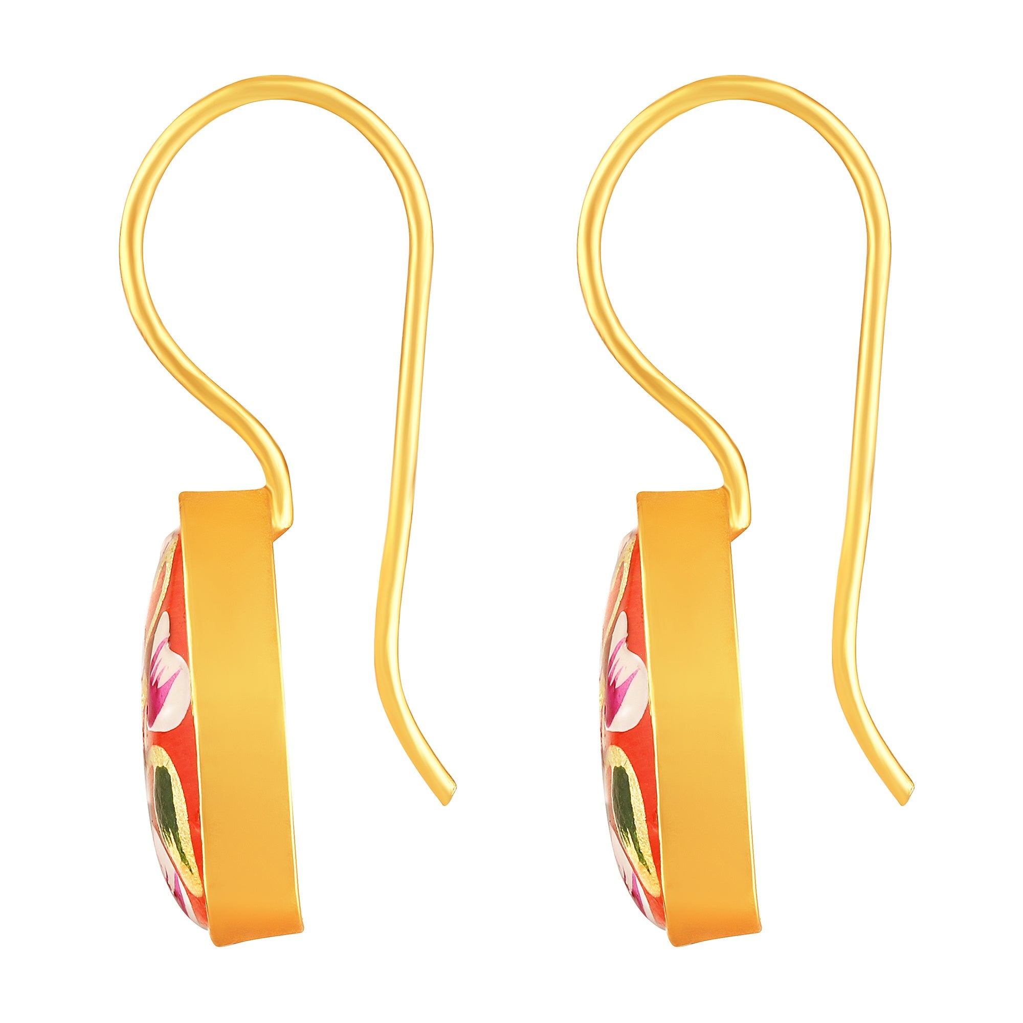Gold Plated Hand-Painted Earrings