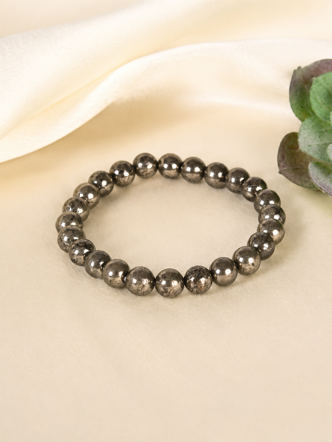 Natural Pyrite 8mm Gemstone Bracelet