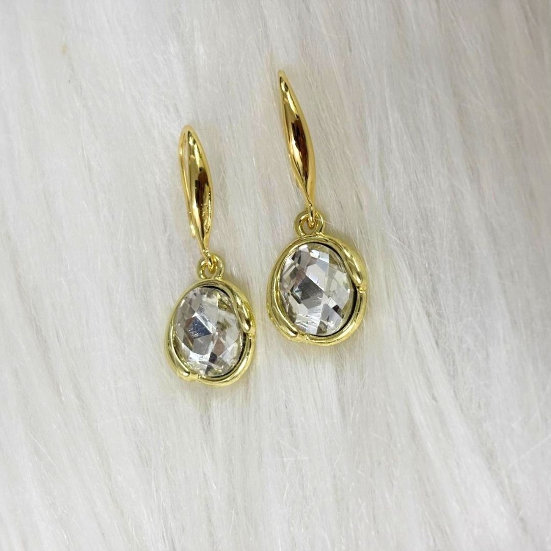 Classic Round Cubic Zirconia Drop Earrings