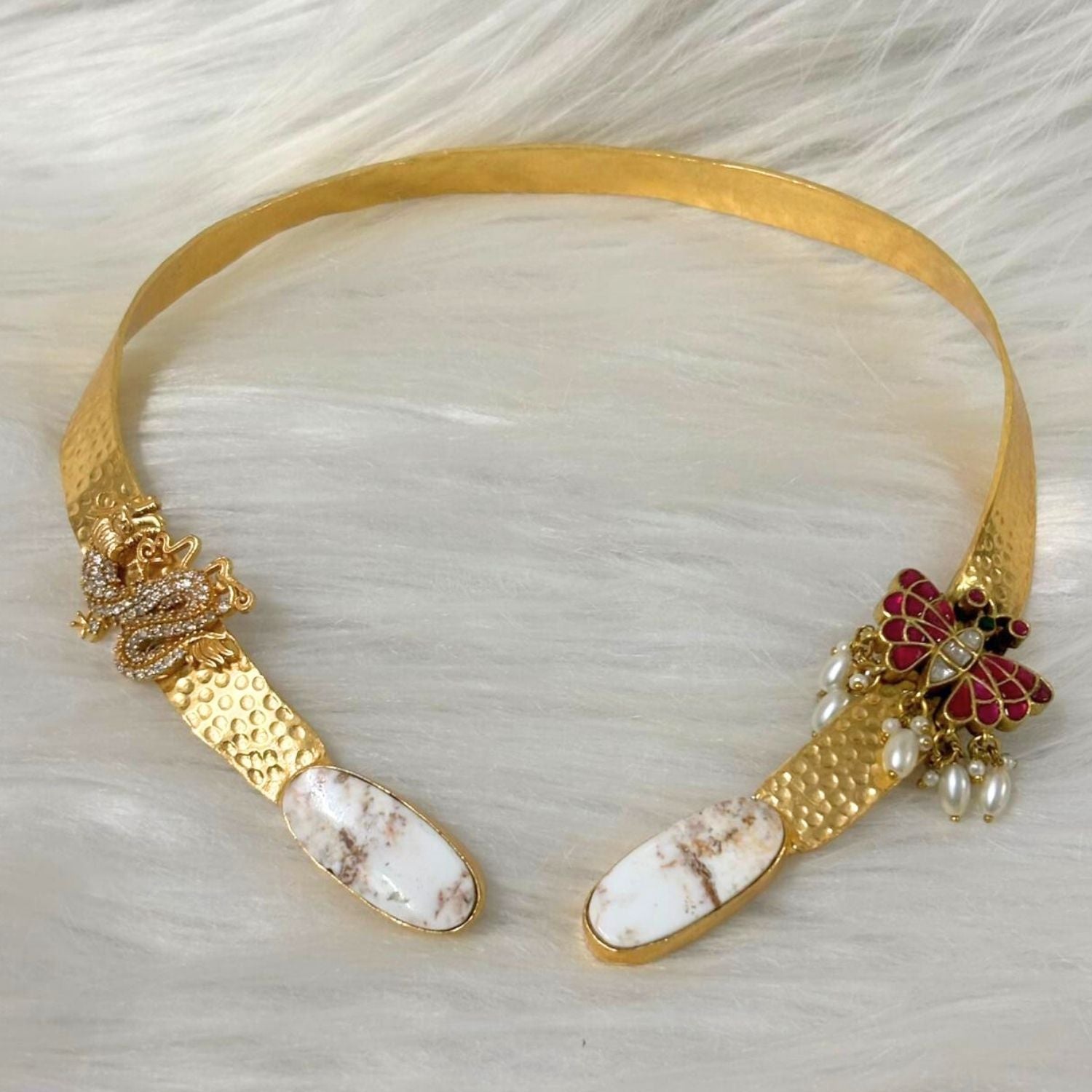 Butterfly Gold-Plated Open Collar Necklace