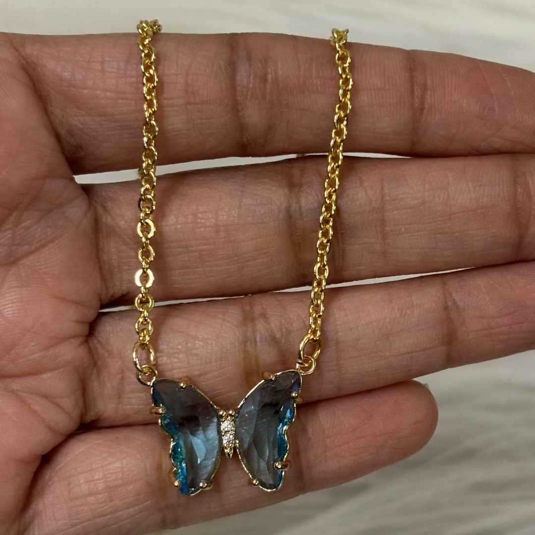 Gold‑Plated Butterfly Charm Pendant Chain