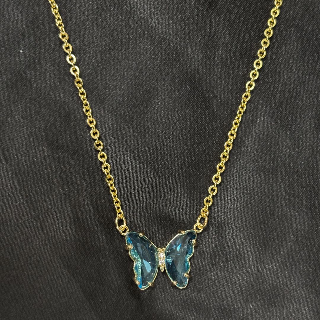 Gold‑Plated Butterfly Charm Pendant Chain