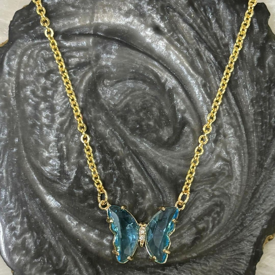Gold‑Plated Butterfly Charm Pendant Chain