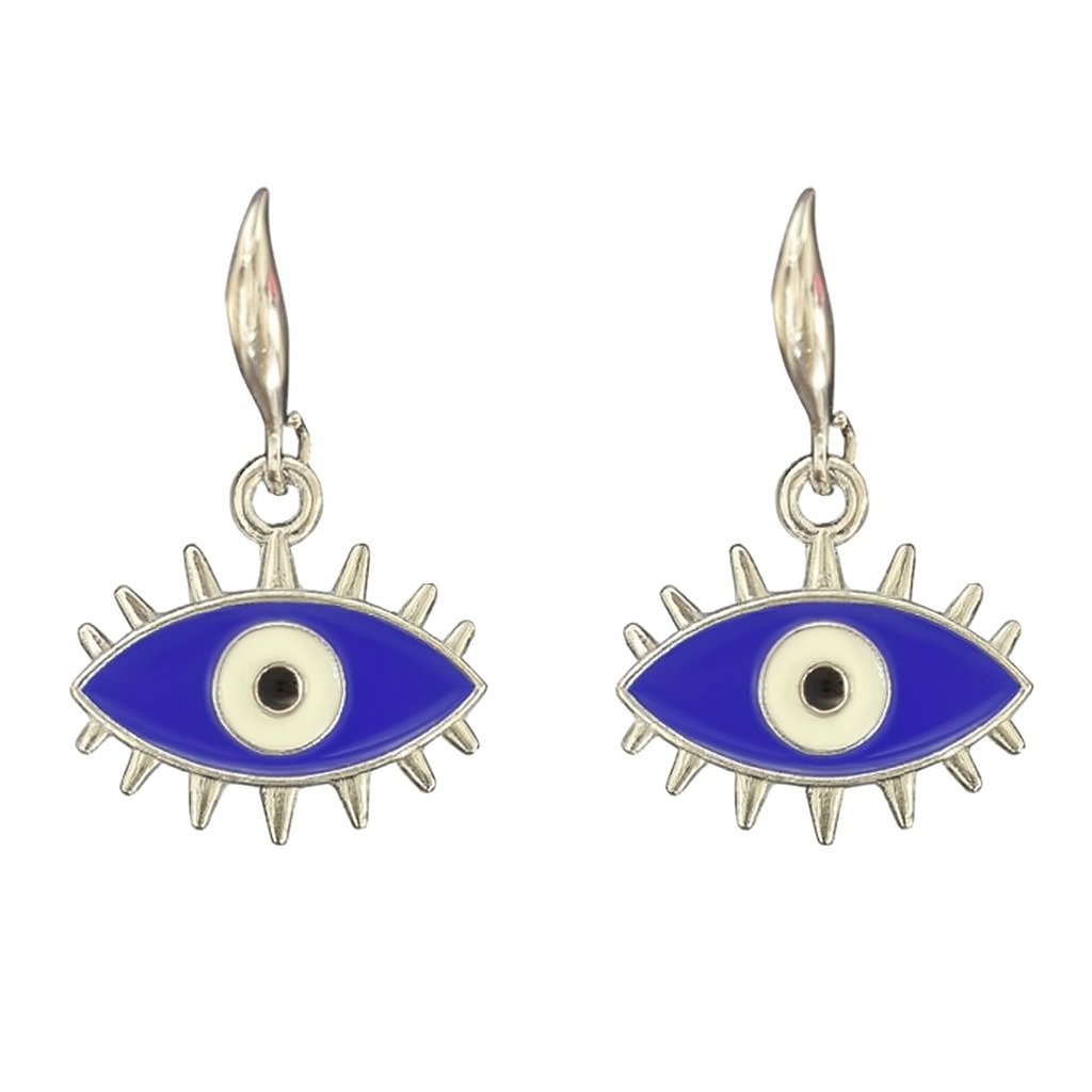 Rhodium-Plated Evil Eye Pendant Set