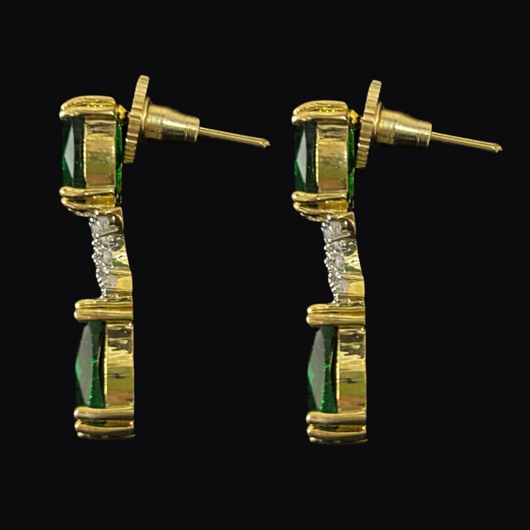 Gold Plated Green Topaz Earrings