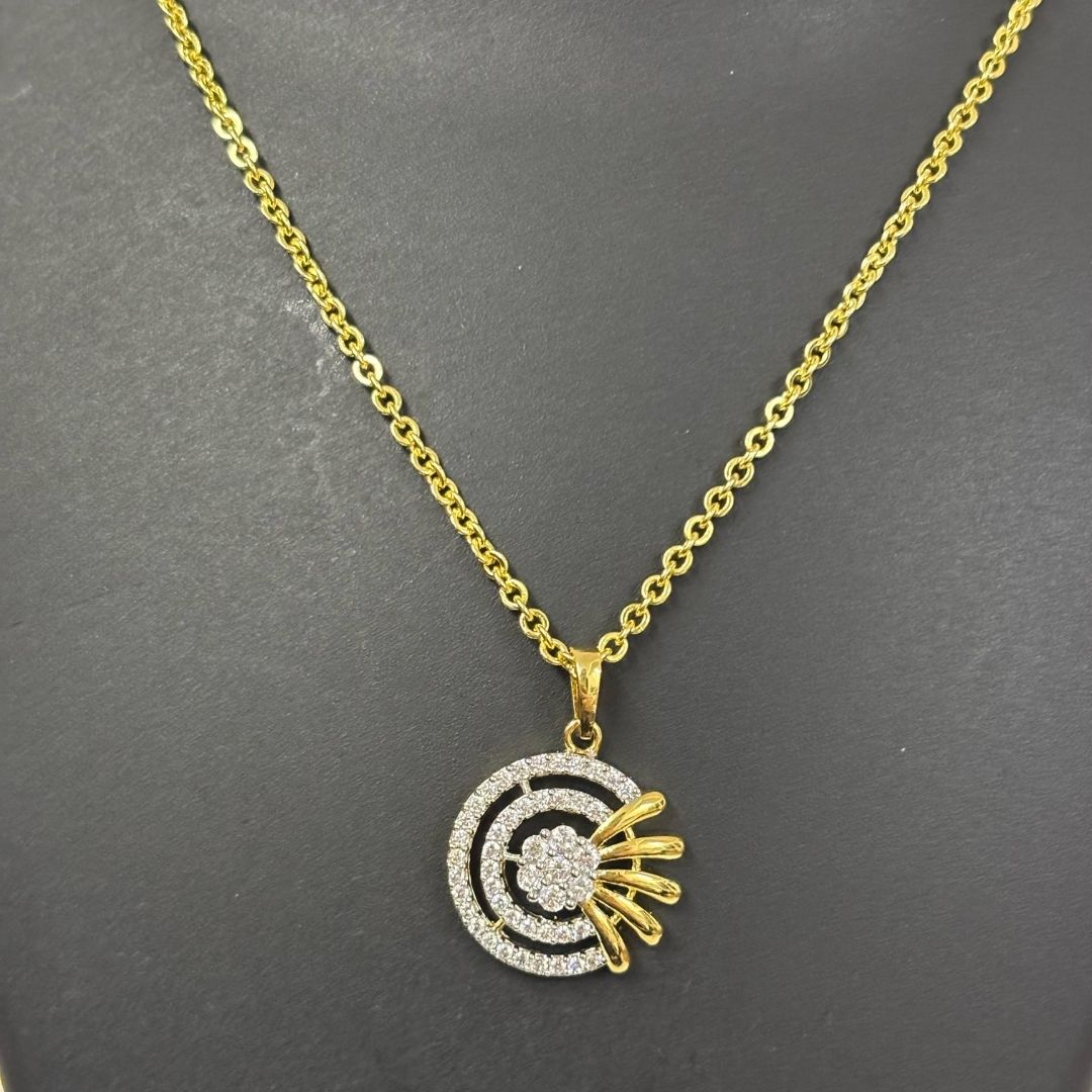 Gold Plated Cubic Zirconia Pendant Set
