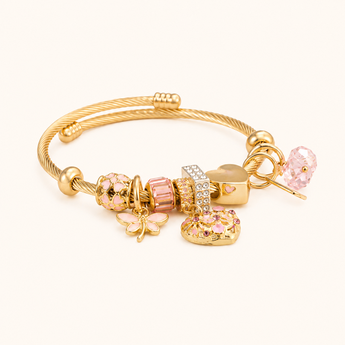 18K Gold Plated, Vacation Heart Classic Bracelet For Women| Anti Tarnish