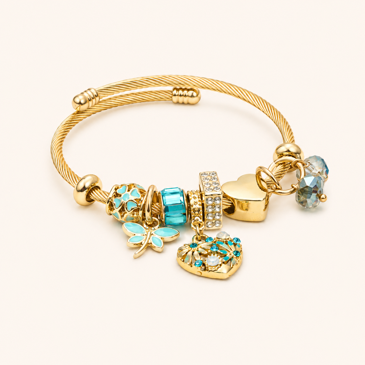18K Gold Plated, Vacation Heart Classic Bracelet For Women| Anti Tarnish