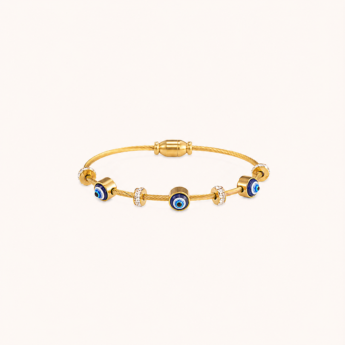 Zircon Evil Eye Gold Bracelet