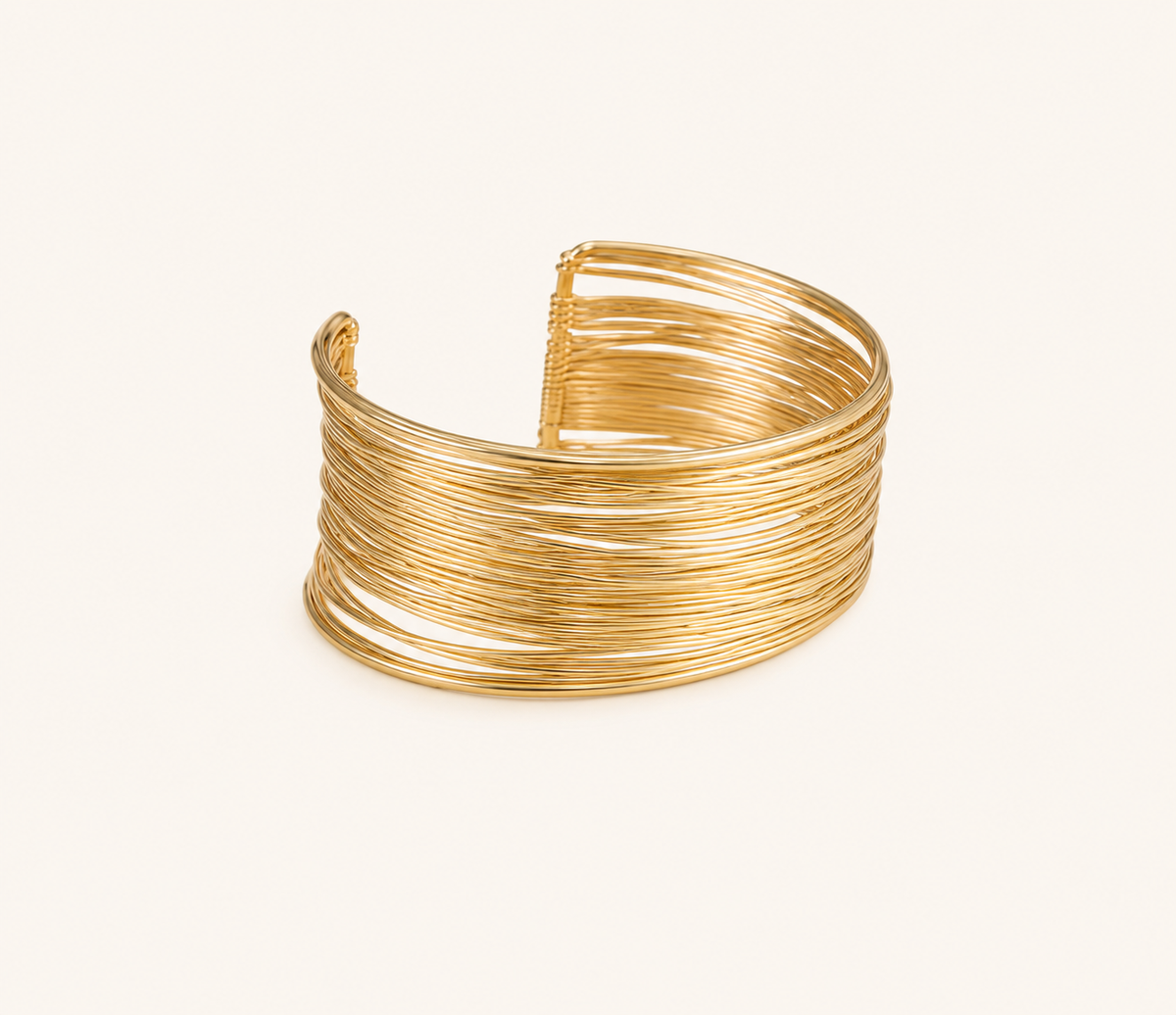 18K Gold Plated, Royal Layered Wire Cuff For Women| Anti Tarnish