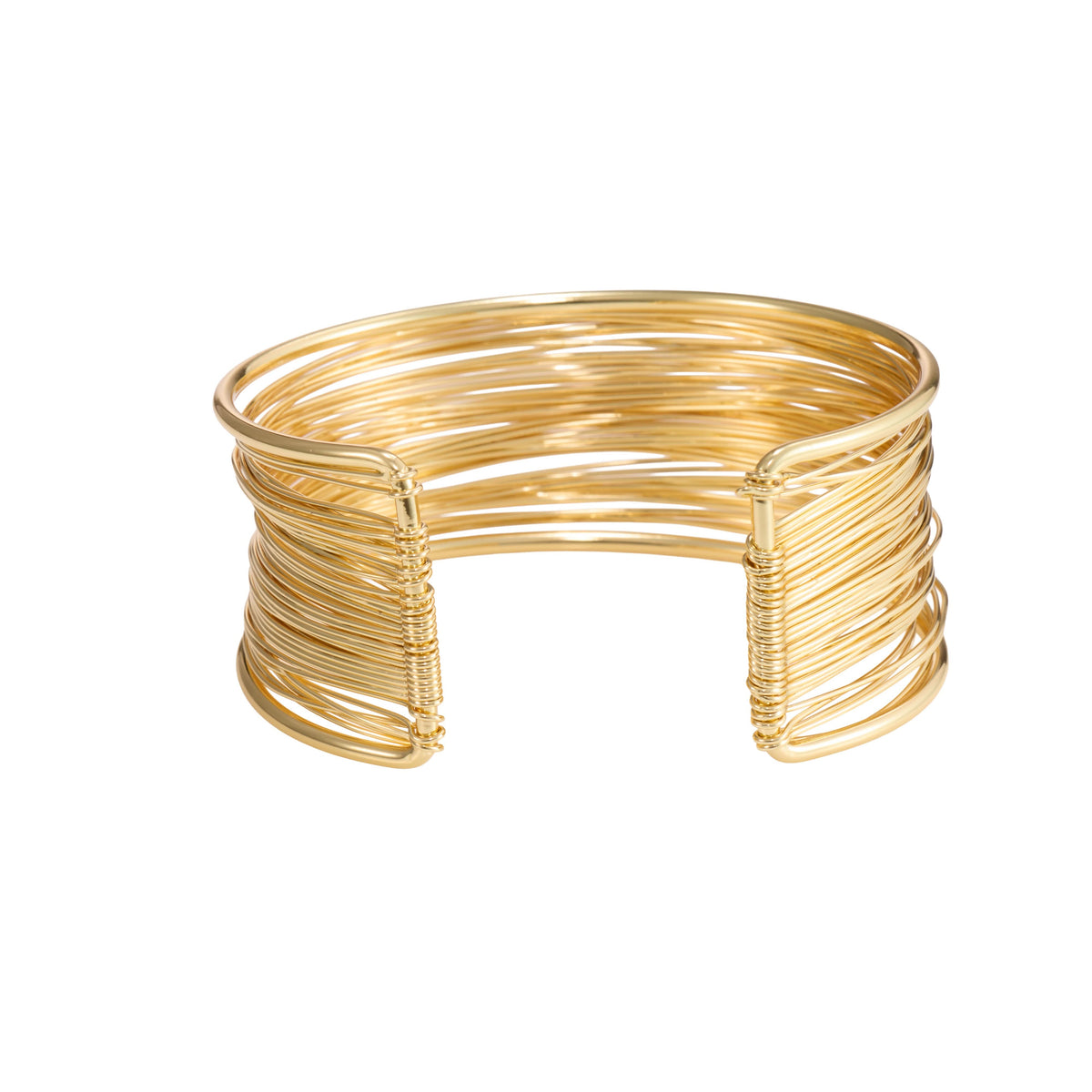 18K Gold Plated, Royal Layered Wire Cuff For Women| Anti Tarnish
