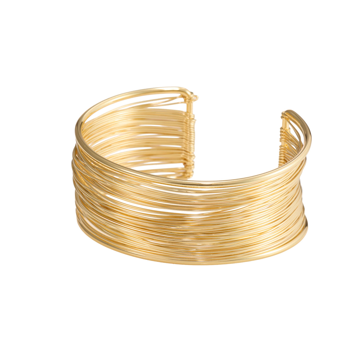 18K Gold Plated, Royal Layered Wire Cuff For Women| Anti Tarnish