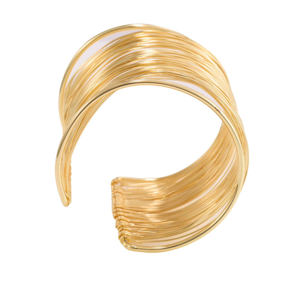 18K Gold Plated, Royal Layered Wire Cuff For Women| Anti Tarnish