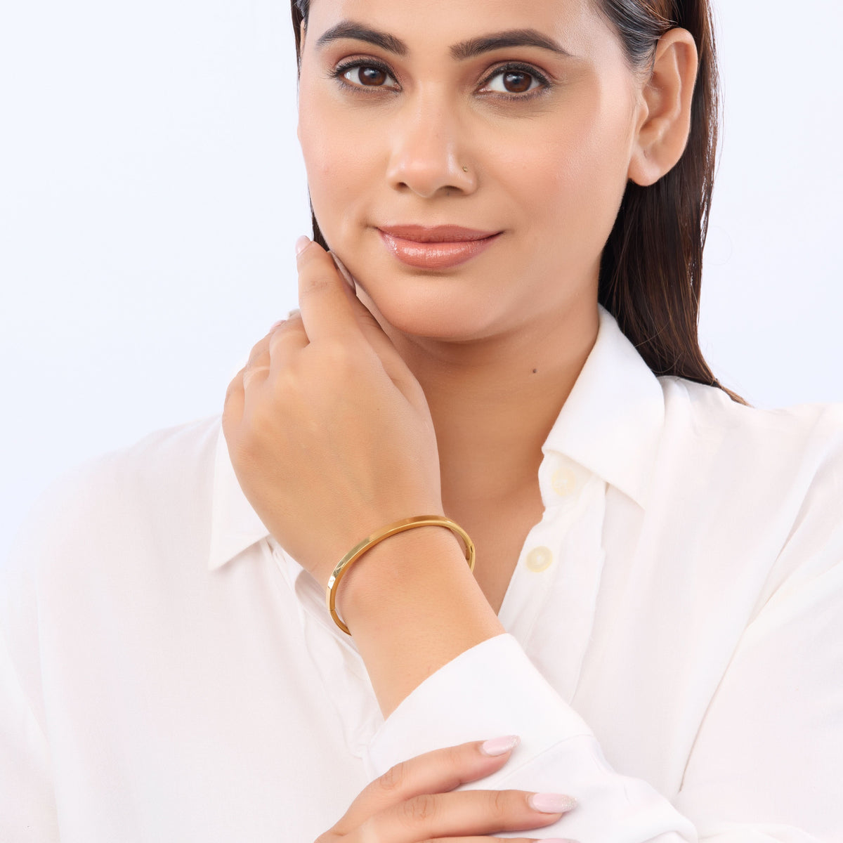 18K Gold Plated, Minimalist Silk Bangle For Women| Anti Tarnish