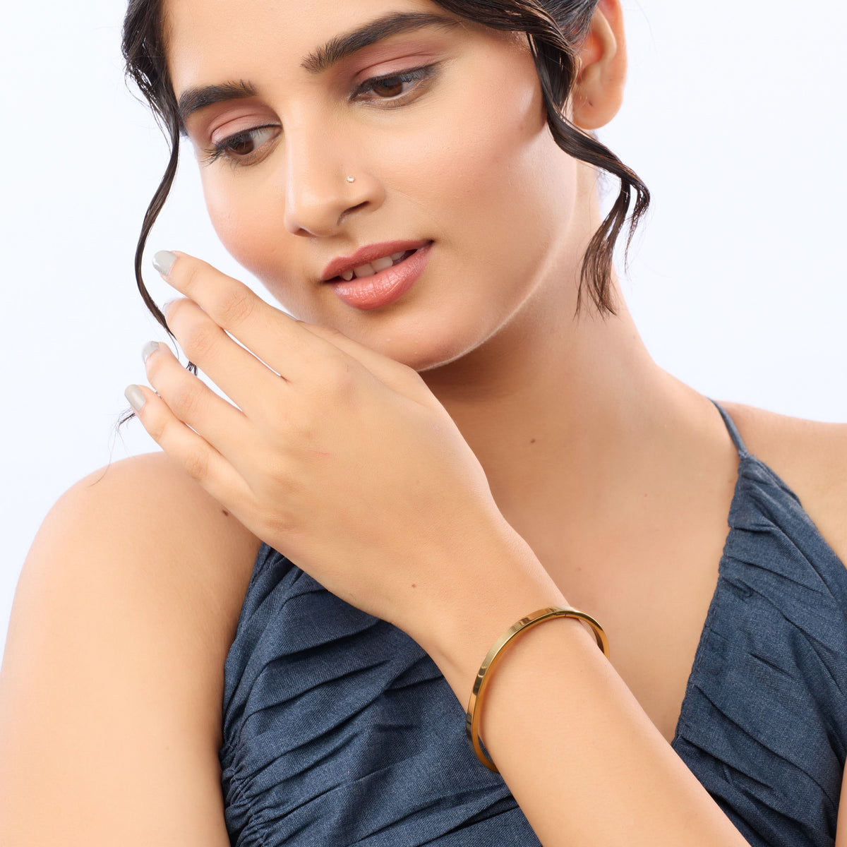 18K Gold Plated, Minimalist Silk Bangle For Women| Anti Tarnish