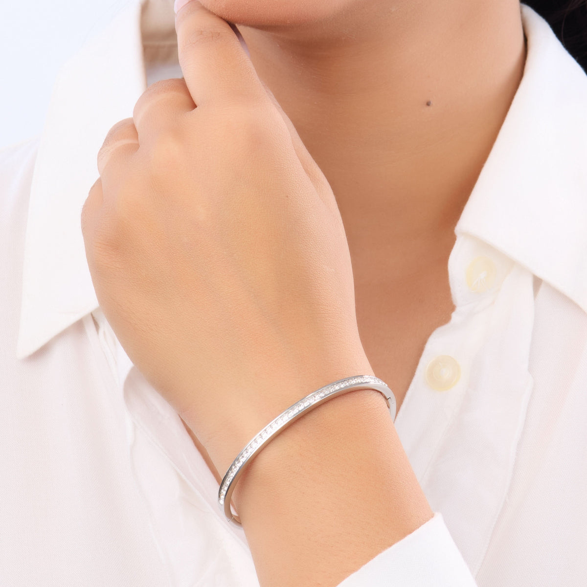 18K Gold Plated, Rose Gold Luxe Solid Bangle For Women| Anti Tarnish