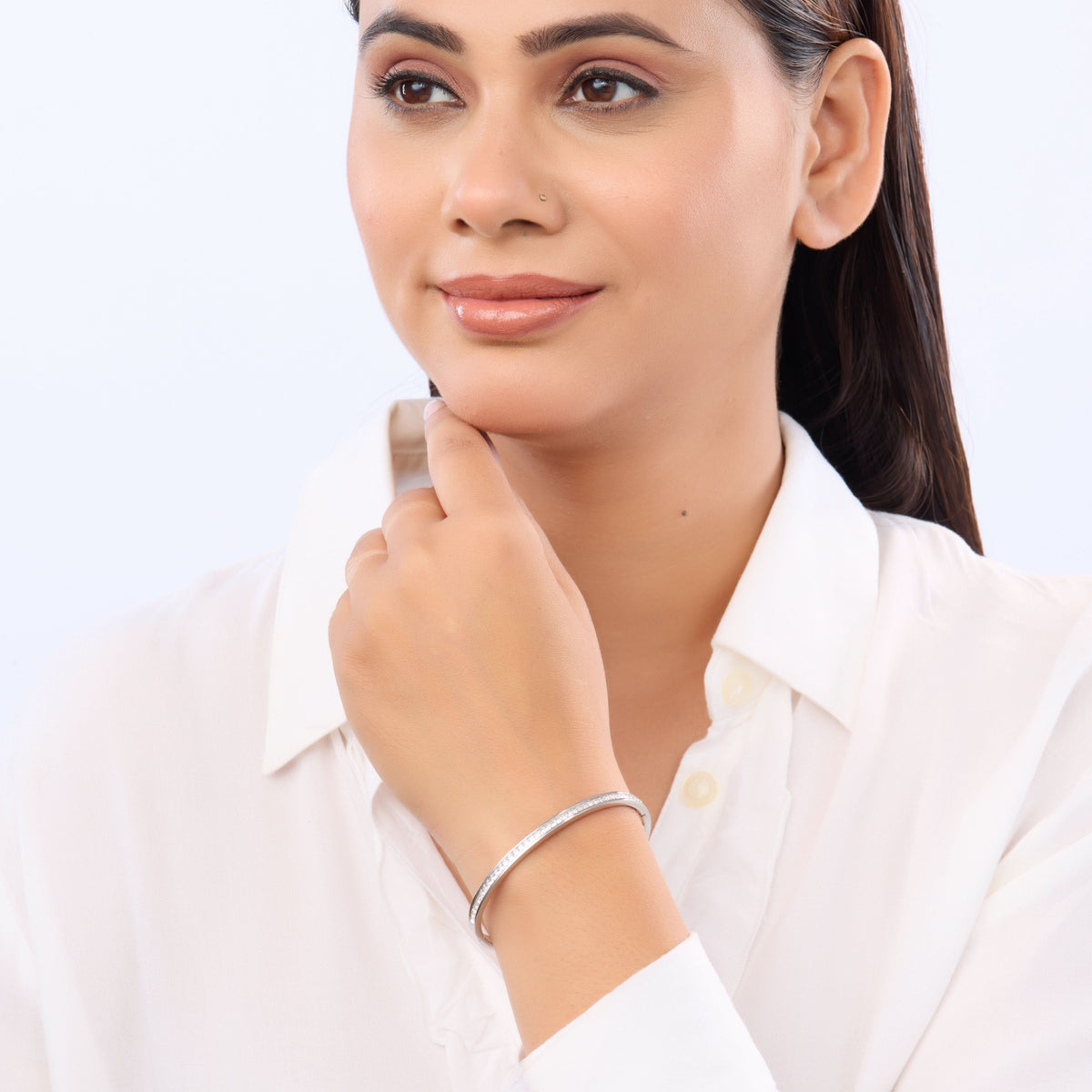 18K Gold Plated, Rose Gold Luxe Solid Bangle For Women| Anti Tarnish