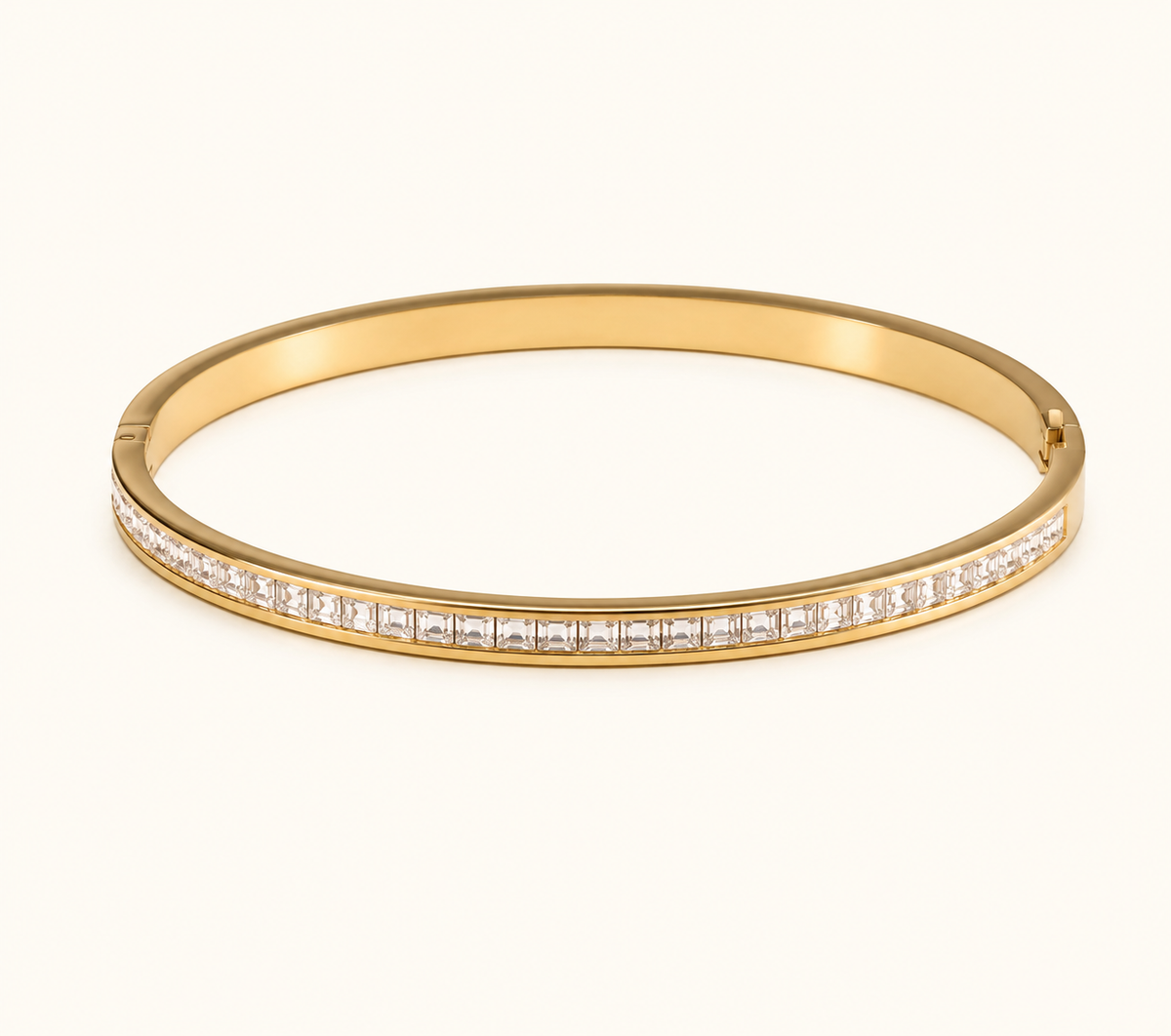18K Gold Plated, Gold Tone Luxe Solid Bangle For Women| Anti Tarnish