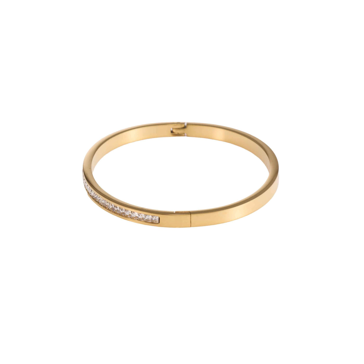 18K Gold Plated, Gold Tone Luxe Solid Bangle For Women| Anti Tarnish