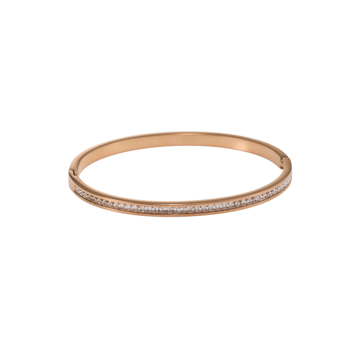 18K Gold Plated, Rose Gold Luxe Solid Bangle For Women| Anti Tarnish