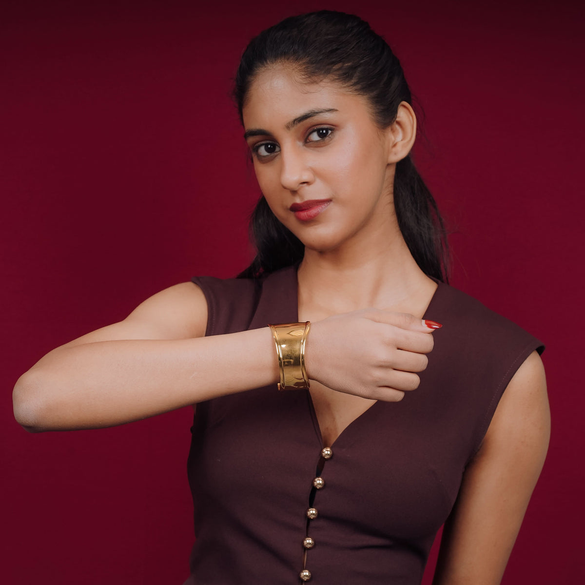 18K Gold Plated, Classic Gold Cuff Bangle For Women| Anti Tarnish