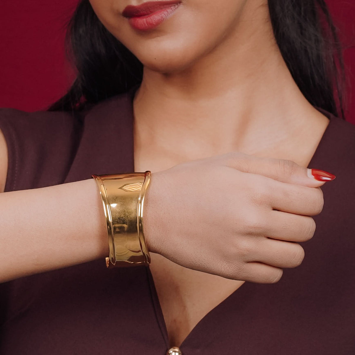 18K Gold Plated, Classic Gold Cuff Bangle For Women| Anti Tarnish