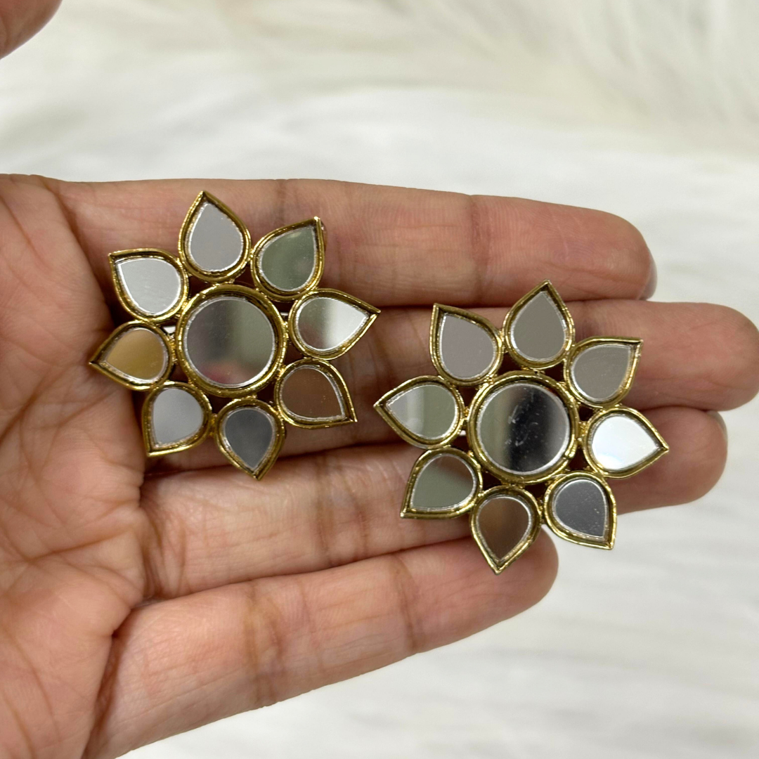 Gold Plated Mirror Earrings
