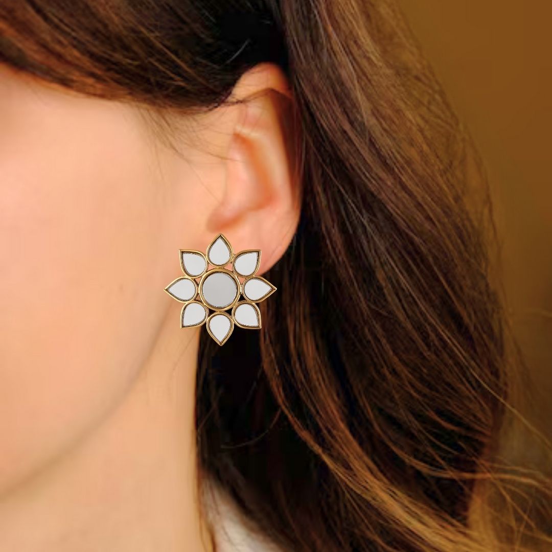 Gold Plated Mirror Earrings