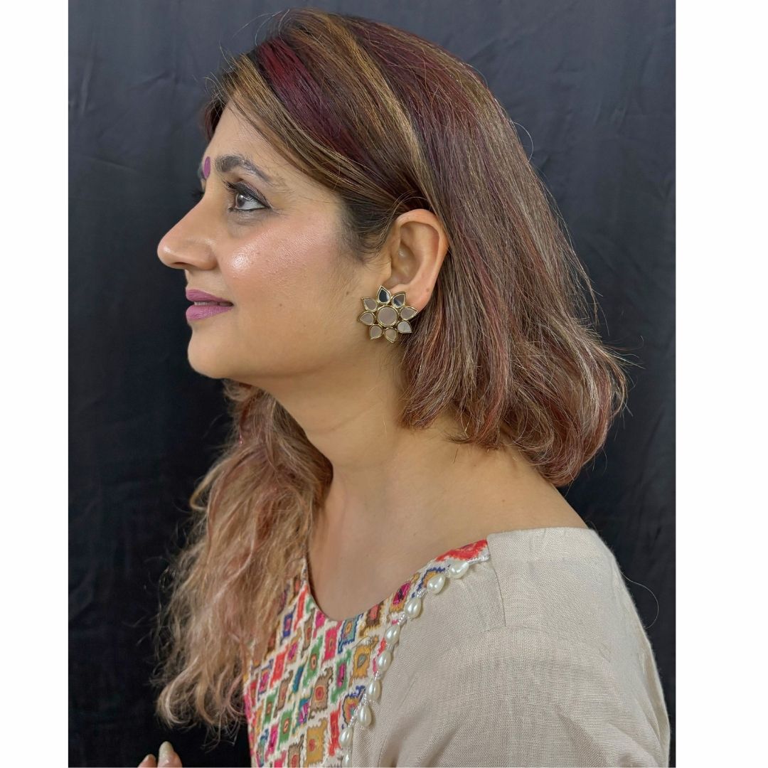 Gold Plated Mirror Earrings
