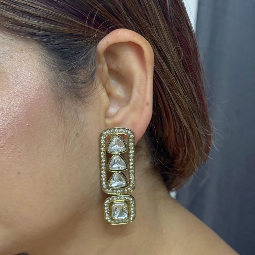 Gold Plated Kundan Earrings