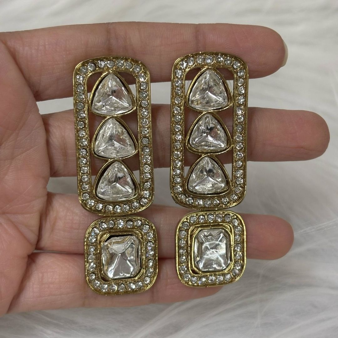 Gold Plated Kundan Earrings