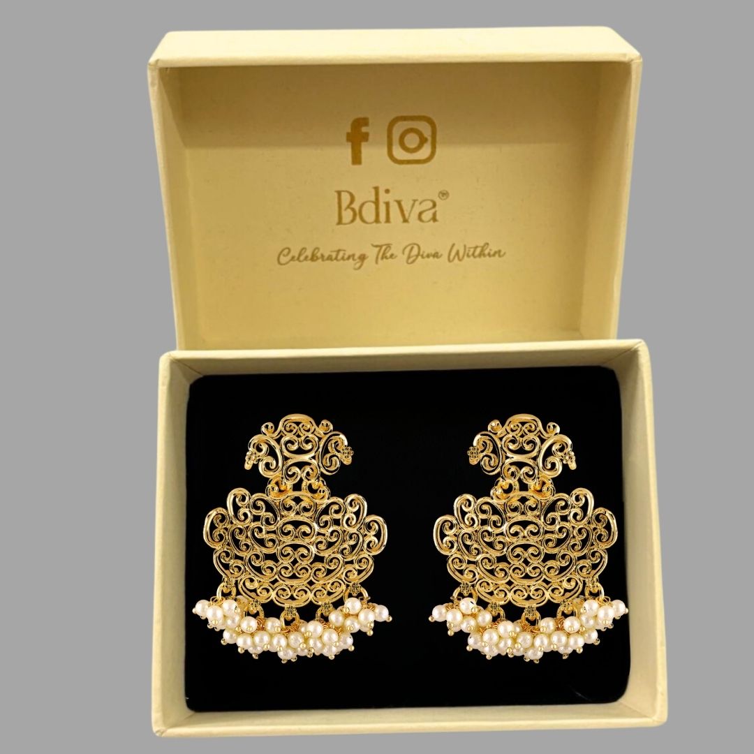 Gold Plated Filigree Earrings