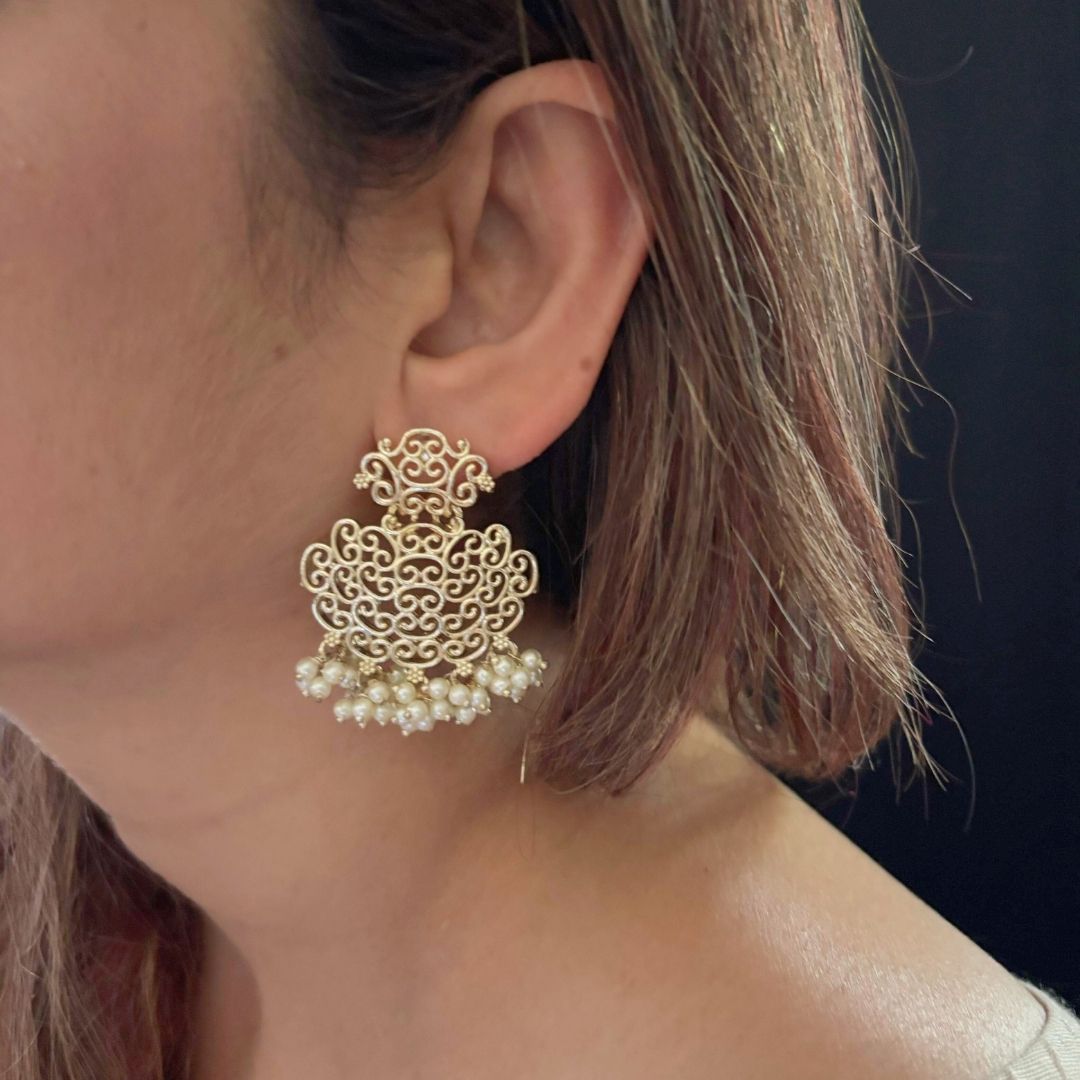 Gold Plated Filigree Earrings