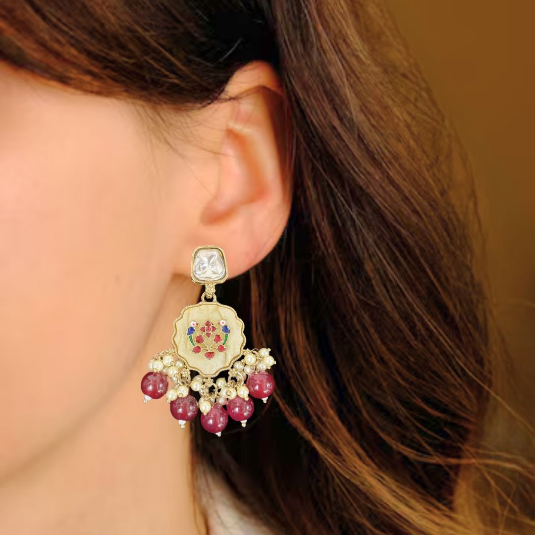 Gold Plated Kundan Earrings