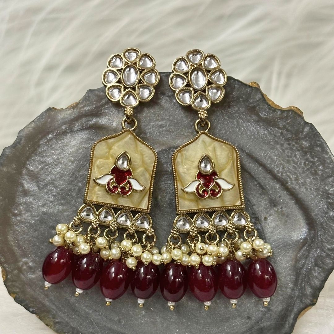 Gold Plated Kundan Earrings