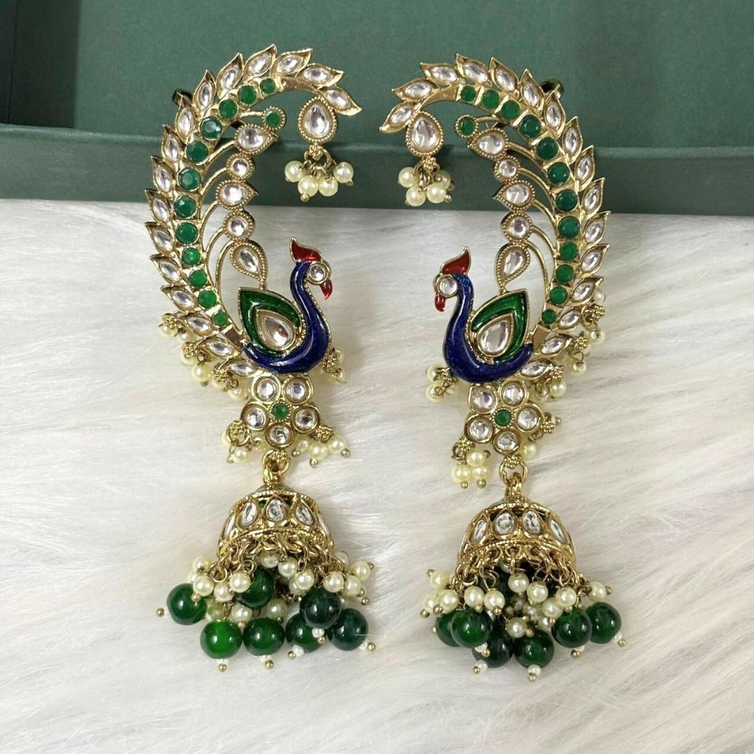 Gold Plated Peacock Earrings