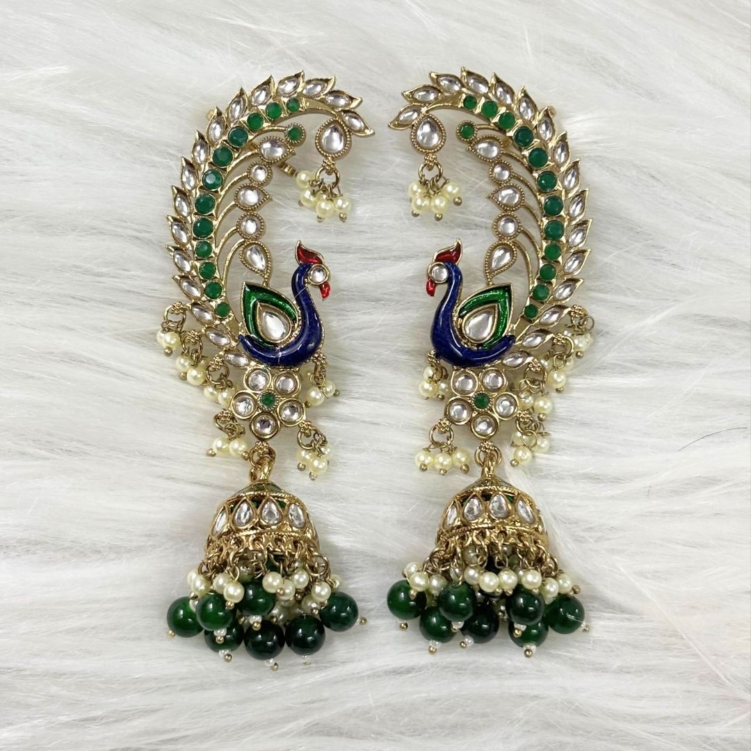 Gold Plated Peacock Earrings