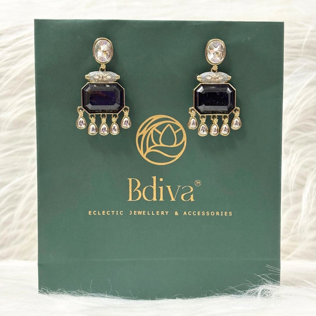 Gold Plated Meenakari Drop Earrings