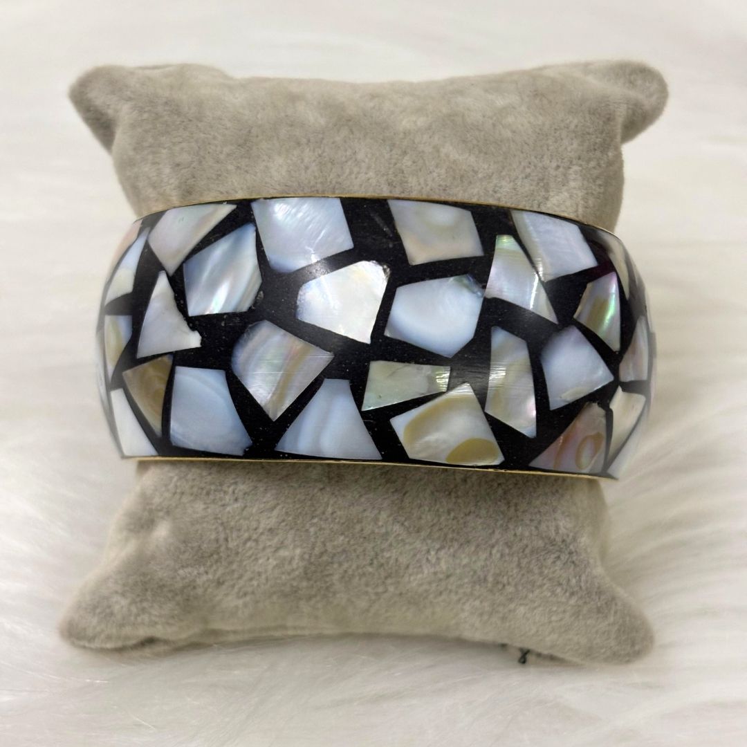 Gold Plated Aurora Stone Chip Bangle