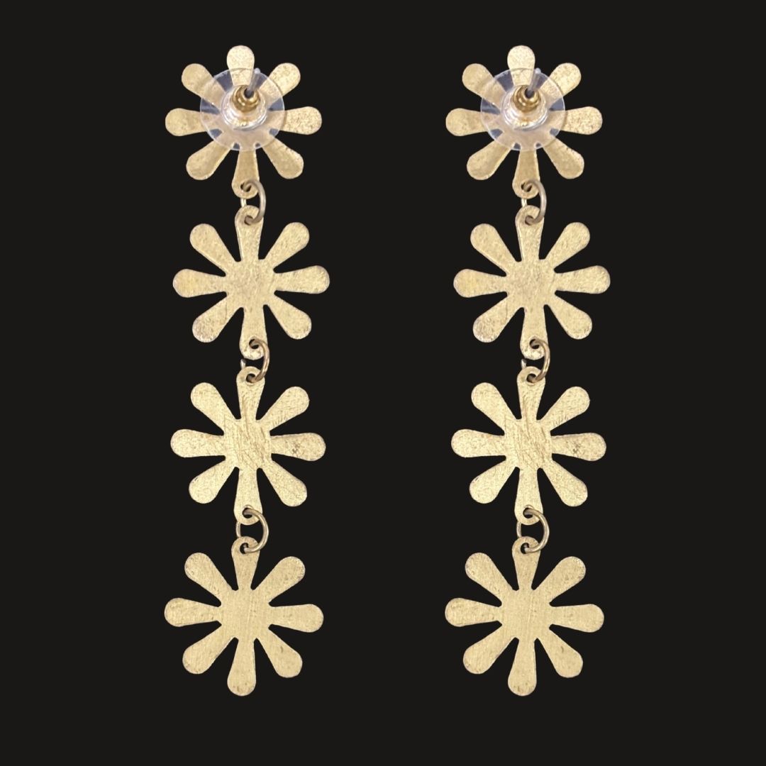 Gold Plated Snowflake Earrings