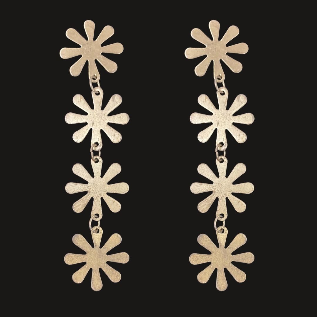 Gold Plated Snowflake Earrings