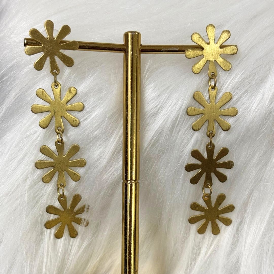 Gold Plated Snowflake Earrings