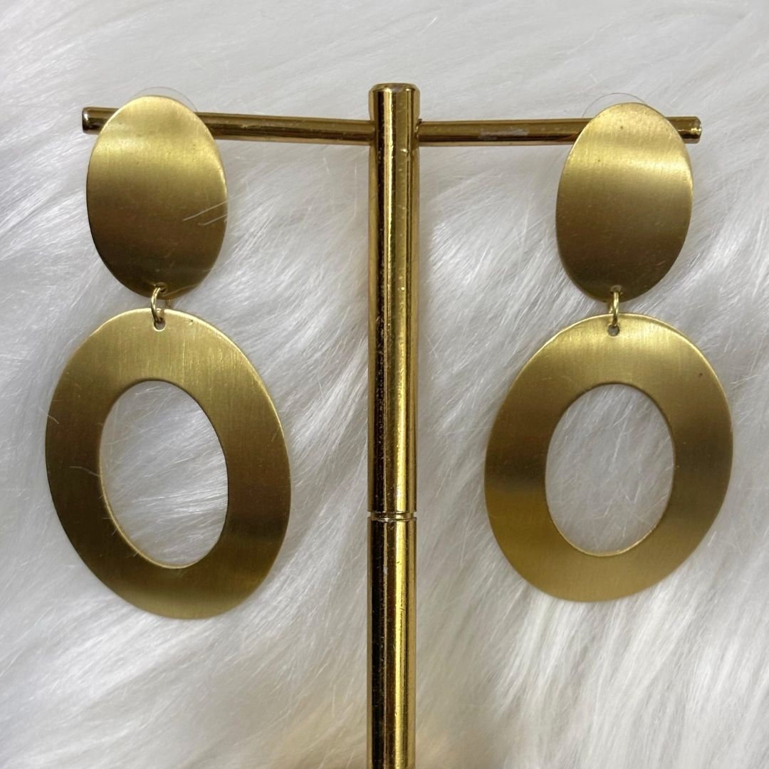 Gold Plated Double Oval Earrings