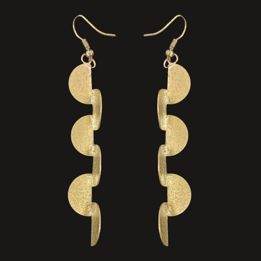 Gold Plated Semi-Circle Drop Earrings