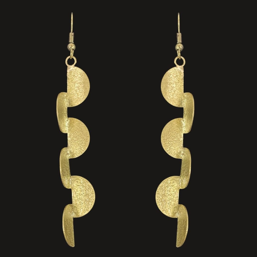 Gold Plated Semi-Circle Drop Earrings
